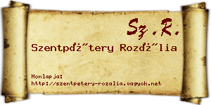 Szentpétery Rozália névjegykártya