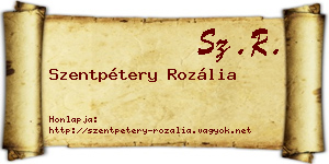 Szentpétery Rozália névjegykártya