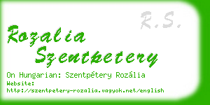 rozalia szentpetery business card